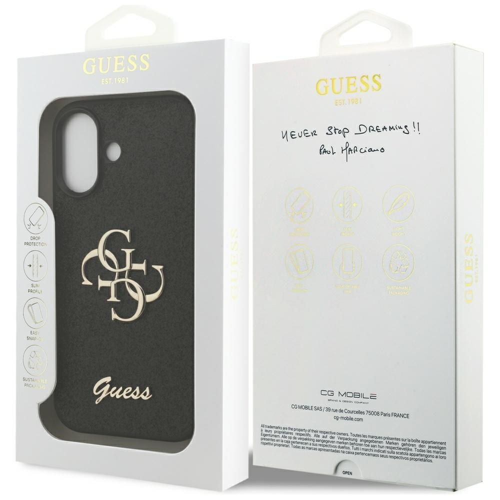 Etui Guess Fixed Glitter Big 4G do iPhone 17 czarny